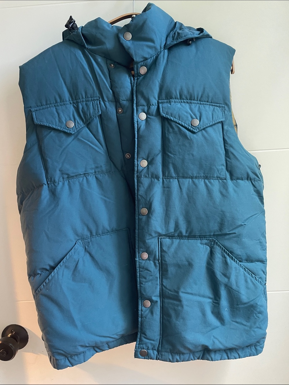 J. Crew - Men's Teal Hooded Puffer Vest Jacket - Brand